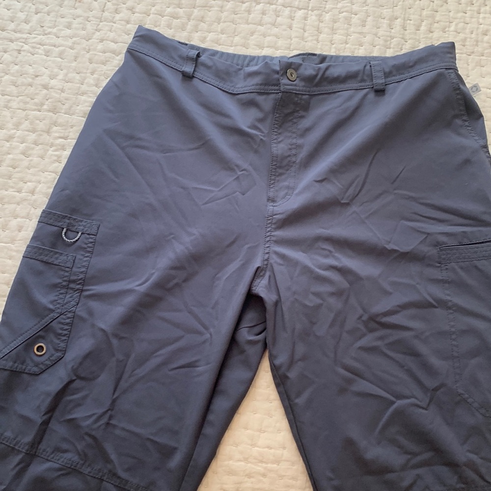 Grey scrub bottoms.